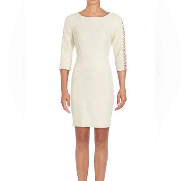 Badgley Mischka Ivory / Gold Taylor Dress Size 10- great for wedding party. - Picture 1 of 12